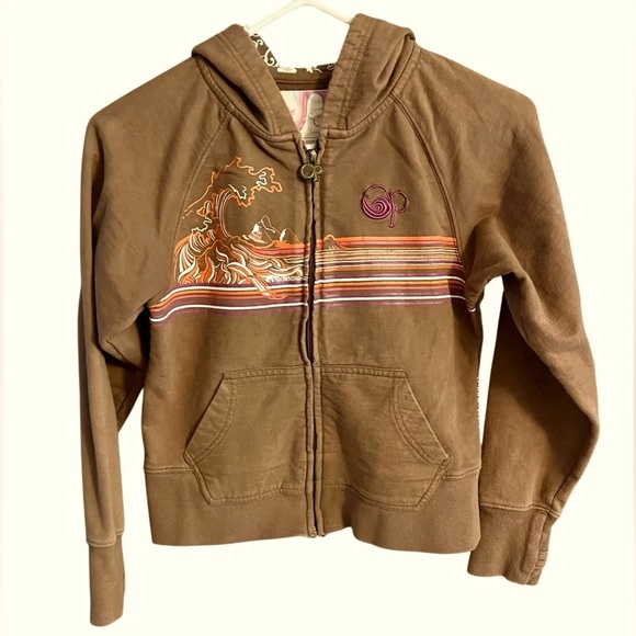 Hostess Pick ☄️ Brown Girl's Hoodie with Wave Design by OP - Picture 2 of 11